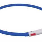 TRIXIE LICHTGEVENDE HALSBAND HOND USB SILICONEN OPLAADBAAR ROYAL BLAUW