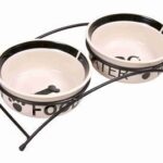 TRIXIE VOERBAK / DRINKBAK SET EAT ON YOUR FEET WIT / ZWART