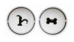 TRIXIE VOERBAK / DRINKBAK SET EAT ON YOUR FEET WIT / ZWART – Image 2