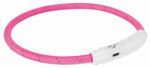 TRIXIE LICHTGEVENDE HALSBAND HOND FLASH USB TPU / NYLON ROZE