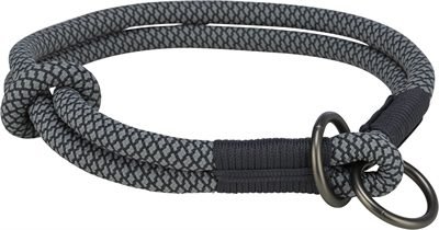 412904.jpg TRIXIE HALSBAND HOND SOFT HALF-SLIP ZWART / GRIJS - Afbeelding 1