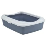 TRIXIE KATTENBAK CLASSIC MET RAND PAARS / WIT