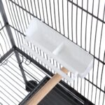 Vogelkooi met dak staal zwart 66x66x155 cm - Afbeelding 4