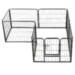 Hondenren met 8 panelen 80x60 cm staal zwart – Image 2