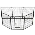 Hondenren met 8 panelen 80x100 cm staal zwart