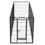 Hondenren met 8 panelen 80x100 cm staal zwart - Image 5