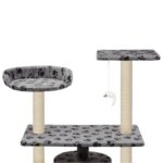 Kattenkrabpaal met sisal krabpalen 95 cm pootafdrukken grijs – Image 4