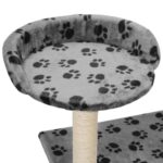 Kattenkrabpaal met sisal krabpalen 95 cm pootafdrukken grijs – Image 5