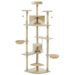 Kattenkrabpaal met sisal krabpalen 203 cm beige en wit