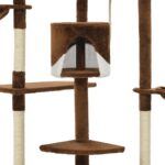 Kattenkrabpaal met sisal krabpalen 203 cm bruin en wit - Image 4