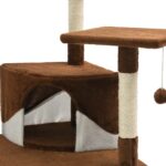 Kattenkrabpaal met sisal krabpalen 203 cm bruin en wit - Image 5