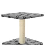 Kattenkrabpaal met sisal krabpaal 55 cm pootafdrukken grijs - Afbeelding 4