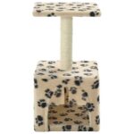 Kattenkrabpaal met sisal krabpaal 55 cm pootafdrukken beige - Afbeelding 3