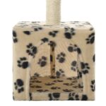 Kattenkrabpaal met sisal krabpaal 55 cm pootafdrukken beige - Afbeelding 5