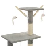 Kattenkrabpaal met sisal krabpalen 138 cm grijs - Image 5