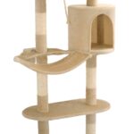 Kattenkrabpaal met sisal krabpalen wandmontage 194 cm beige - Afbeelding 6