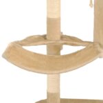 Kattenkrabpaal met sisal krabpalen wandmontage 194 cm beige - Afbeelding 7
