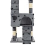 Kattenkrabpaal met sisal krabpalen 170 cm pootafdrukken grijs - Afbeelding 5