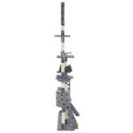 Kattenpaal met sisal krabpalen 230-250 cm pootafdrukken grijs – Image 2