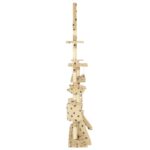 Kattenpaal met sisal krabpalen 230-250 cm pootafdrukken beige - Image 2