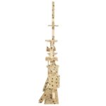 Kattenpaal met sisal krabpalen 230-250 cm pootafdrukken beige - Image 3