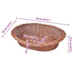 Hondenmand/huisdierenbed 69 cm natuurlijk wilgen - Afbeelding 5