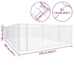 Hondenkennel voor buiten 950x570x185 cm gegalvaniseerd staal - Afbeelding 4