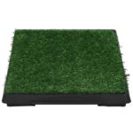 Huisdierentoilet met bak en kunstgras 63x50x7 cm groen – Image 2