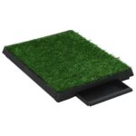 Huisdierentoilet met bak en kunstgras 63x50x7 cm groen – Image 3