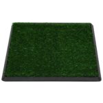 Huisdierentoilet met bak en kunstgras 64x51x3 cm groen – Image 2