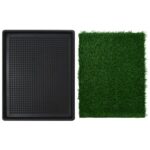 Huisdierentoilet met bak en kunstgras 64x51x3 cm groen – Image 3
