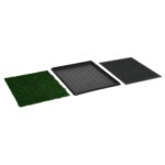 Huisdierentoilet met bak en kunstgras 64x51x3 cm groen – Image 4