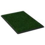 Huisdierentoiletten 2 st met bak en kunstgras 76x51x3 cm groen - Afbeelding 2