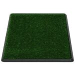 Huisdierentoiletten 2 st met bak en kunstgras 76x51x3 cm groen - Afbeelding 3