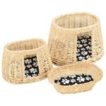 3-delige Kattenmandset met kussens 47x34x60cm natuurlijk wilgen - Afbeelding 5