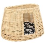 3-delige Kattenmandset met kussens 47x34x60cm natuurlijk wilgen - Afbeelding 8