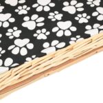 Hondenmand met kussen 50x33x30 cm natuurlijk wilgen – Image 4