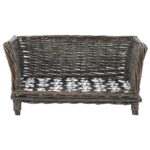 Hondenmand met kussen 50x33x30 cm natuurlijk wilgen grijs