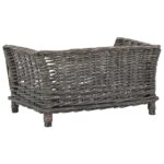 Hondenmand met kussen 50x33x30 cm natuurlijk wilgen grijs – Image 2