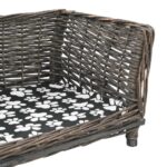Hondenmand met kussen 50x33x30 cm natuurlijk wilgen grijs – Image 3