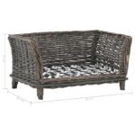 Hondenmand met kussen 50x33x30 cm natuurlijk wilgen grijs – Image 5