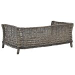 Hondenmand met kussen 90x54x35 cm natuurlijk wilgen grijs – Image 2
