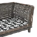 Hondenmand met kussen 90x54x35 cm natuurlijk wilgen grijs – Image 3