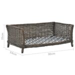 Hondenmand met kussen 90x54x35 cm natuurlijk wilgen grijs – Image 5