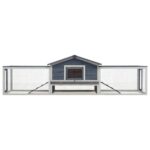 Konijnenhok 310x70x87 cm massief grenen- en vurenhout grijs - Afbeelding 2