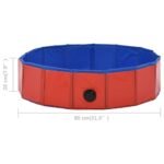 Hondenzwembad inklapbaar 80x20 cm PVC rood - Image 8