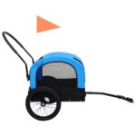 Fietstrailer en hondenwagen 2-in-1 blauw en zwart - Afbeelding 3