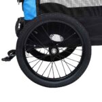 Fietstrailer en hondenwagen 2-in-1 blauw en zwart - Afbeelding 8