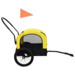 Fietstrailer en hondenwagen 2-in-1 geel en zwart – Image 3