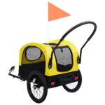 Fietstrailer en hondenwagen 2-in-1 geel en zwart – Image 4